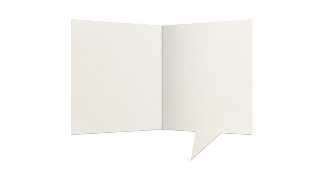 Open greeting card isolated on transparent background