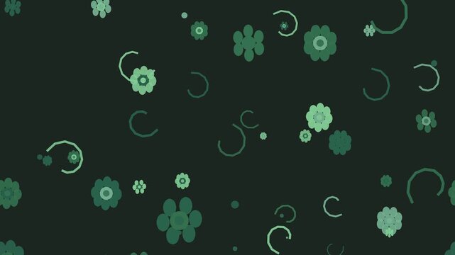 Seamless loop muted green ornamental medallion motion background