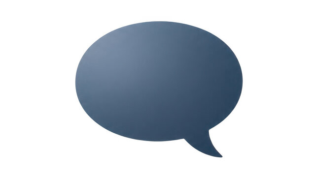 Blue speech bubble isolated on transparent background