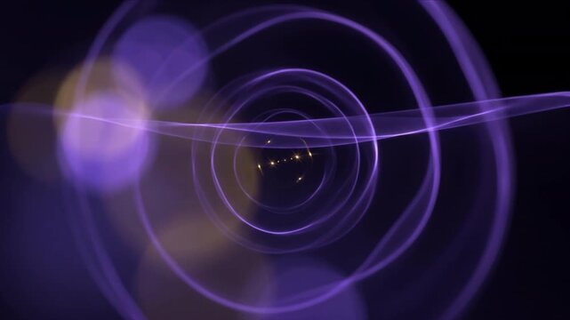 カー効果による光の屈折波面と閃光が光軸を満たし平衡を保つ光学科学CG背景