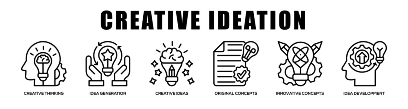 Creative Ideation web banner icon illustration concept