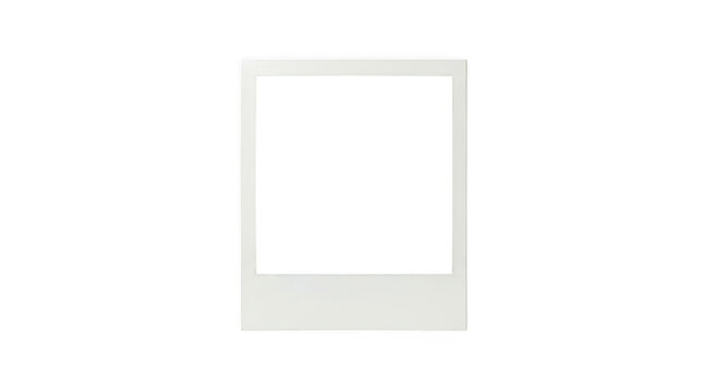Blank instant photo frame isolated on transparent background