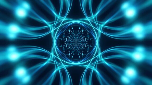 カーシャッターの開口部から量子導波路の干渉空間へ迫る光学科学CG背景