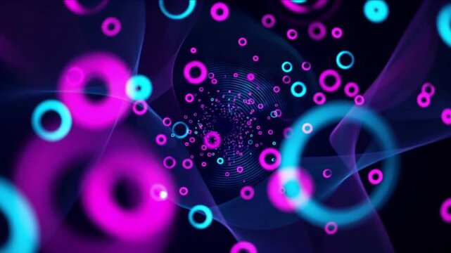 光渦のエアリーディスク回折リングが前方に広がり静止する光学科学CG背景