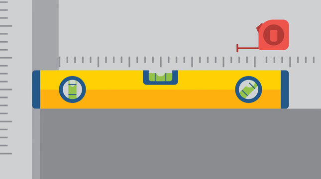 Level Tool For Wall Measurement Vector Illustration