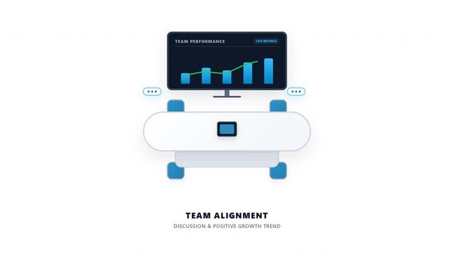 Business Meeting and Strategic Team Collaboration with Performance Analytics