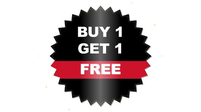 Buy Get Free Promotional Badge Sign for Retail Marketing