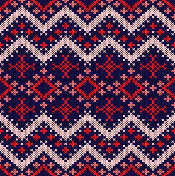 Cotton Argyle Knit Vector concept: Cozy geometric knit texture seamless pattern, soft rhombus pattern. Design for: fabric, rug, fashion, decor. I drew this by myself, it&rsquo;s not AI generated
