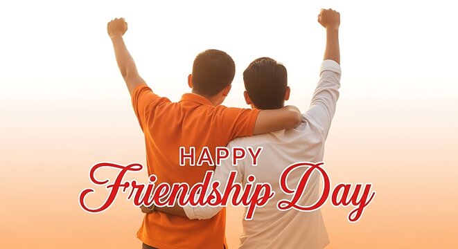 Happy friendship day celebration with two friends