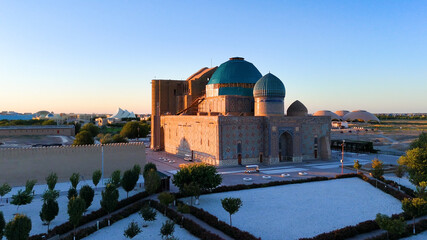 The Mausoleum of Khoja Ahmed Yasawi in Turkestan, Kazakhstan. Drone view © Павел Чигирь