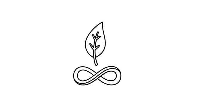 Leaf on infinity symbol logo.