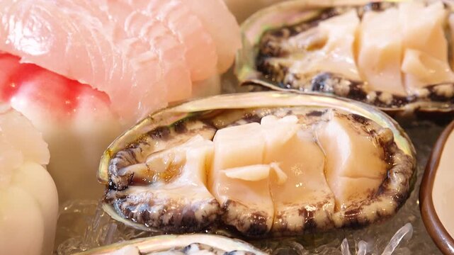 Korean Abalone Course Meal Abalone Galbijjim Abalone Sashimi Preparation Seafood Table Korea 전복 한정식 전복갈비찜 전복회 손질 수산물 상차림 한국