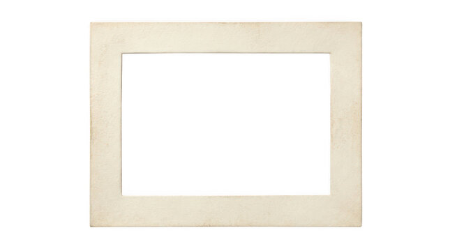 Blank vintage photo mat frame isolated on transparent background
