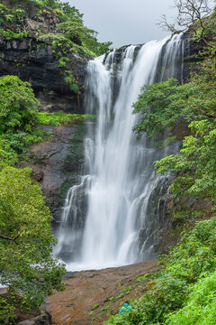 Koltembhe or Baahubali Waterfall, A massive, roaring, spectacular seasonal waterfall, Bhandardara, Maharashtra, India