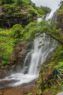 Koltembhe or Baahubali Waterfall, A massive, roaring, spectacular seasonal waterfall, Bhandardara, Maharashtra, India