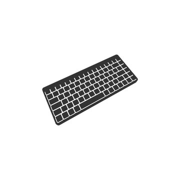 Keyboard Black Computer Input Device Isolated on White