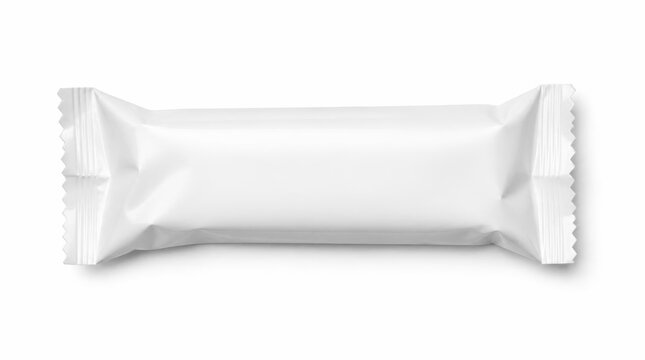 A pristine, unwrapped snack bar wrapper with a blank surface awaits branding and custom design for a healthy, delicious treat presentation
