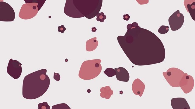 Magenta floating paisley motion background seamless loop animation