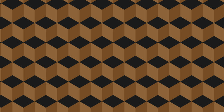abstract square brown gradient grid tiles cubic square shape diamond contour texture. geometric cube wall and floor diamond hexagon triangle wallpaper background.