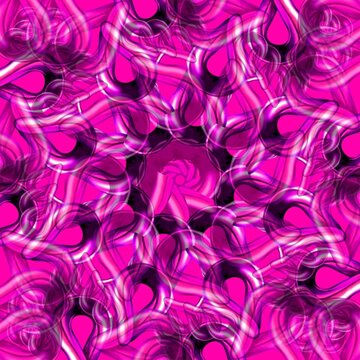 Abstract Pink Digital Kaleidoscope artwork, sequence 88, unique reference 1dae667220, featuring ruby red magenta, balanced midtone, square format with intricate visual texture and contemporary
