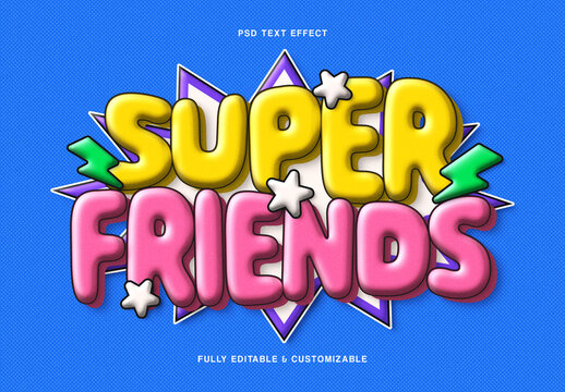 Colorful 3D Cartoon Text Effect