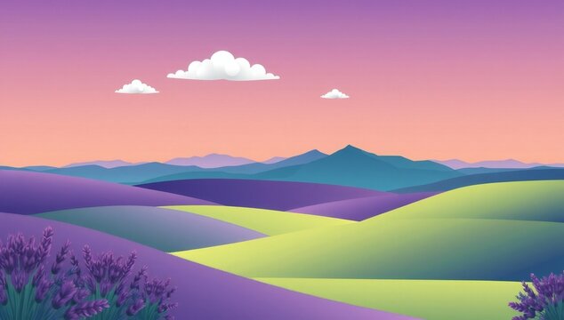 Serene sunset over rolling hills