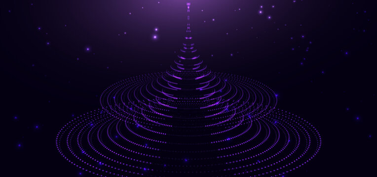 Abstract futuristic digital background featuring purple glowing dots.