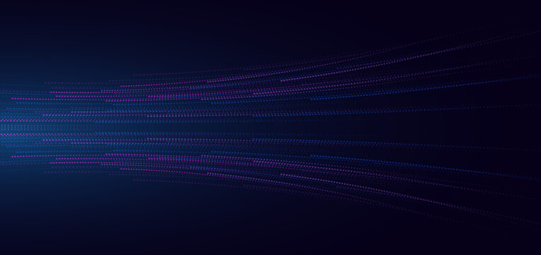 Technology futuristic digital dot glowing blue and purple on dark blue background