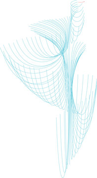 Abstract blue geometric structure of overlapping lines creating a complex shape with abstract background blue pattern modern graphic digital art linear design