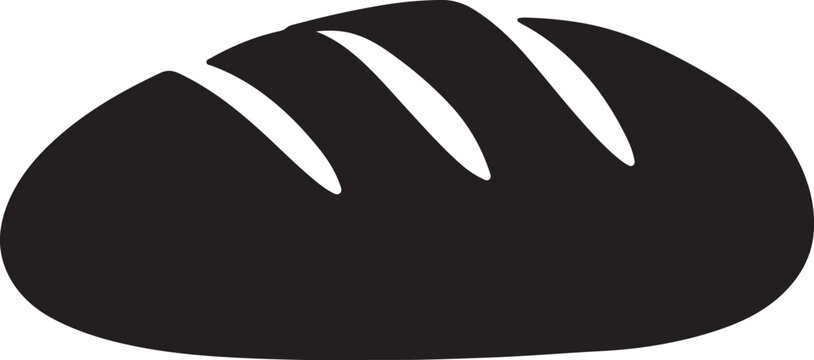 Bread Silhouette Black Vector Icon