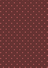 Brown background with pink polka dot pattern, seamless vector illustration for textile design, wrapping paper, wallpaper, and decorative background graphics. © HEMEL