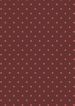 Brown background with pink polka dot pattern, seamless vector illustration for textile design, wrapping paper, wallpaper, and decorative background graphics.