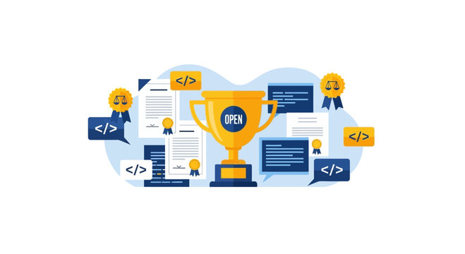 Open Source Software Award and Legal Compliance Concept
