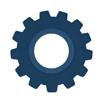 Blue gear icon with mechanical teeth