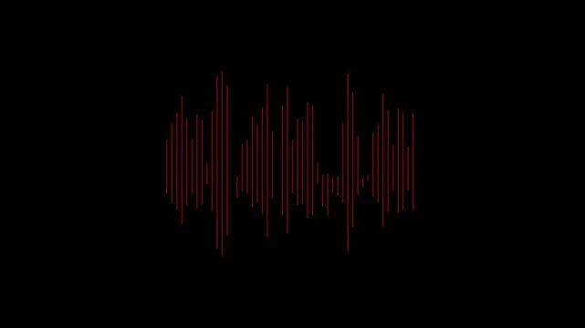 Red audio spectrum waveform animation