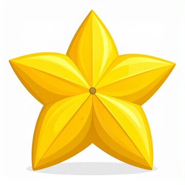 A vibrant yellow carambola fruit is depicted in a clean flat illustration style.