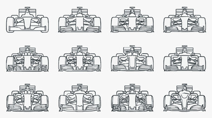 Obraz premium Formula 1 Racing Car Cockpit Interior Line Art Collection