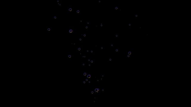 bubble animation Abstract white bubble background. Distribution of bubbles moving from bottom to top. bubbles under water rise upwards. On a black background. 4k