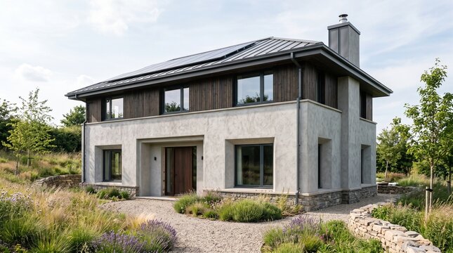 Modern detached house featuring a comprehensive Energy Retrofit for improved efficiency