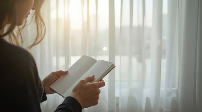 New chapter woman reading book window