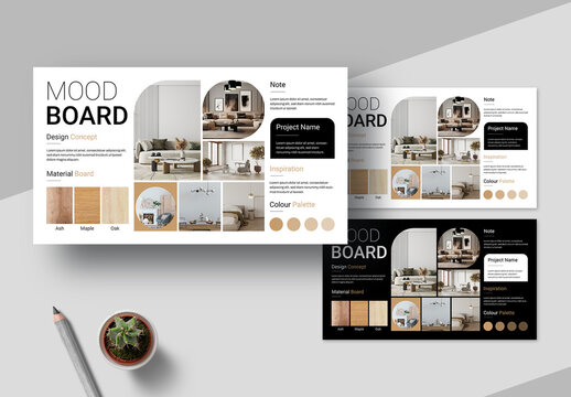 Interior Mood Board Design Template Layout
