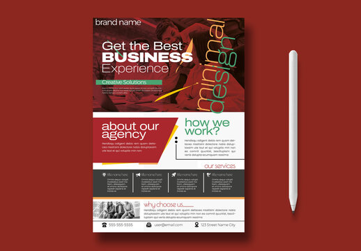 Modern Business Agency Flyer Template with Corporate Marketing Layout