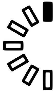 Minimalist loading icon vector, black progress bar wheel on white background, digital buffering symbol for web interface design