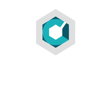 Hexagon with abstract letter C logo