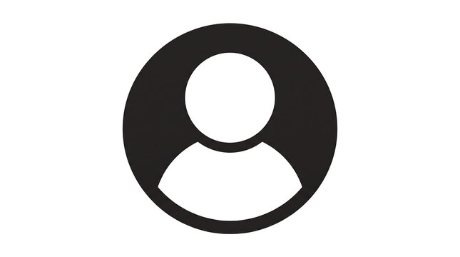 Minimalist user profile icon representing a person in a circular frame