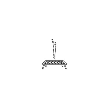 Minimal Mono-Line Trampoline Icon (Clean Vector Style)