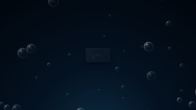 Subtle dark blue gradient surface featuring floating spherical gaseous formations moving upward through liquid depths, creating an immersive aquatic atmosphere for peaceful visual projects
