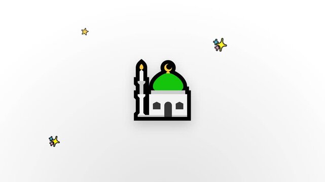illustration video of an Islamic mosque