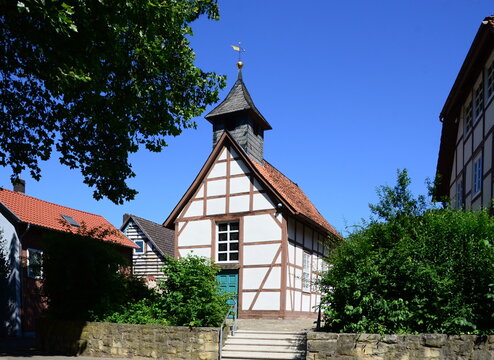 Historical Elisabeth Chapel in the Old Town of Alfeld at the River Leine, Lower Saxony