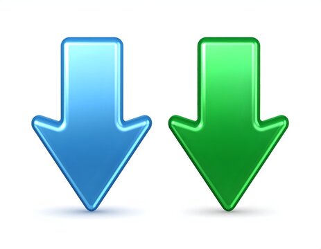 Two blue and green gradient arrows.